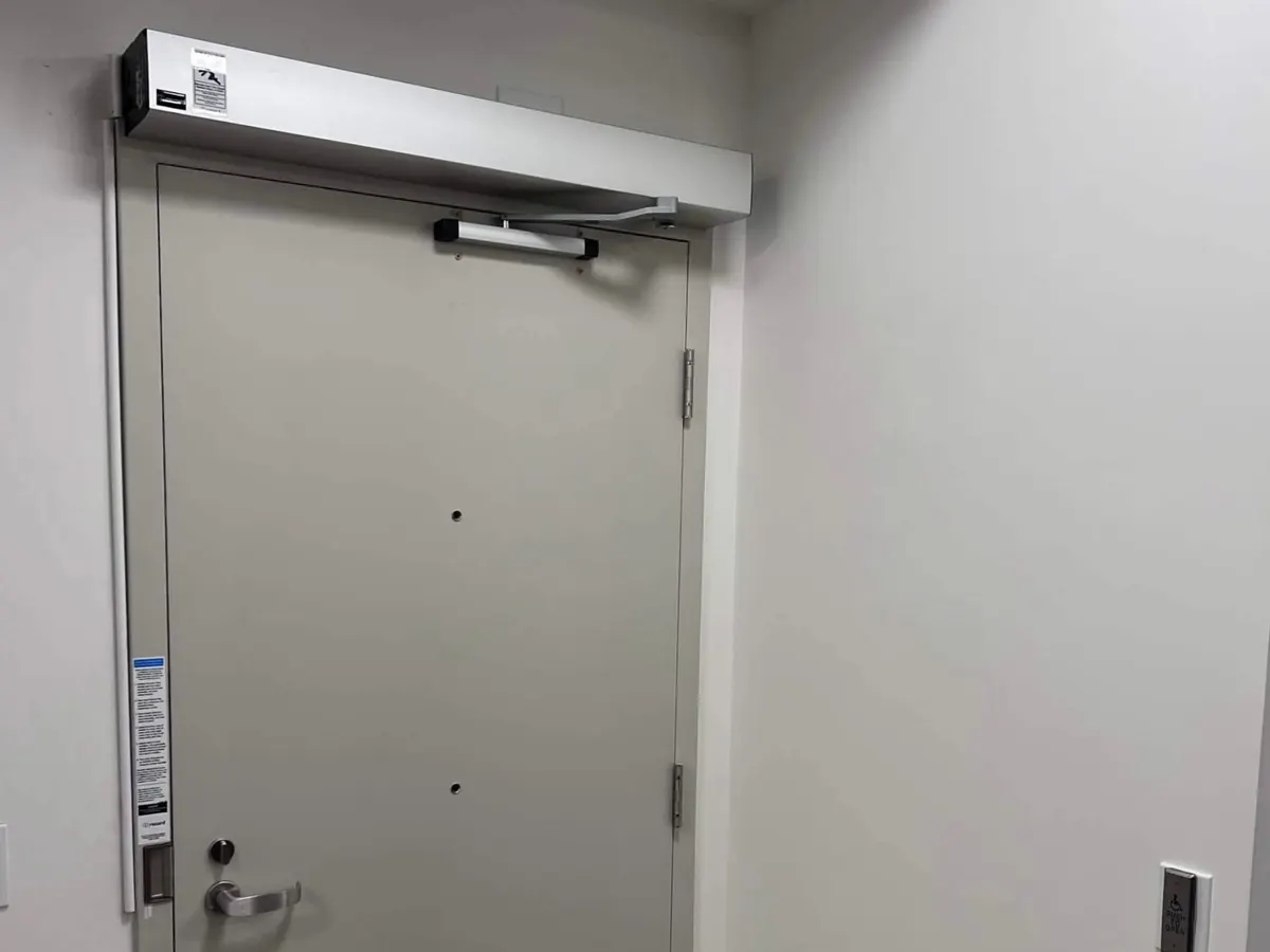 Automatic door operator installation in Vancouver by Granville Locks